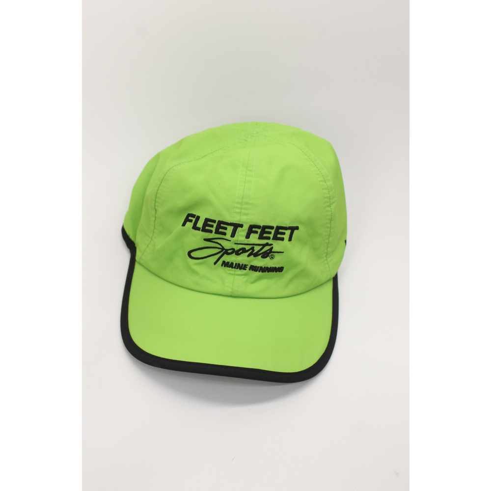 Fleet feet sports Maine running neon green running hat BOCO gear quality